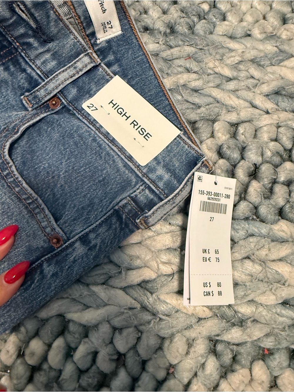 Abercrombie & Fitch High Rise Medium Blue Jeans